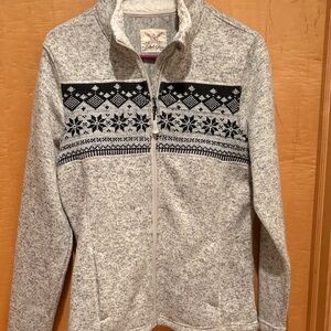 Faded Glory Black and White Nordic Zip-Up Jacket